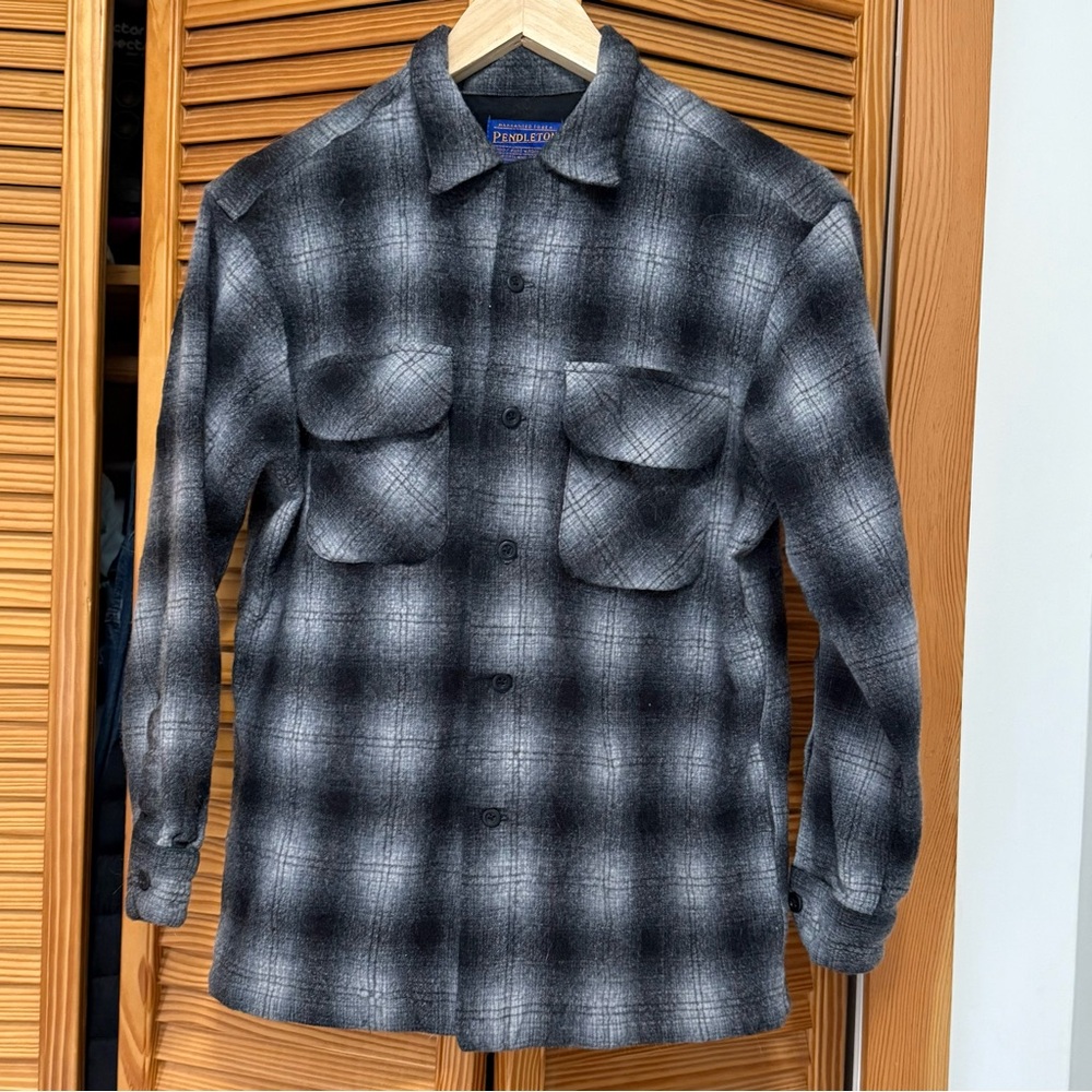 Pendleton Black and Gray Plaid Men's wool shirt